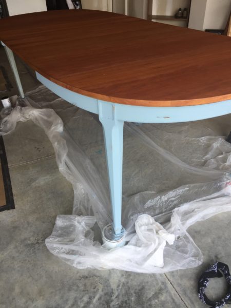 Kitchen Table after stain & paint