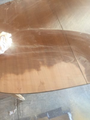 Kitchen table sanding in progress