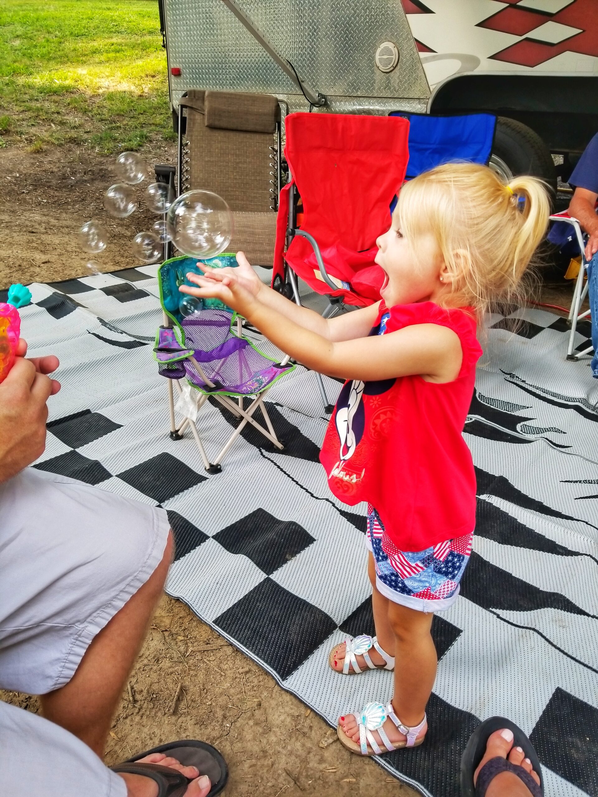 camping and bubbles